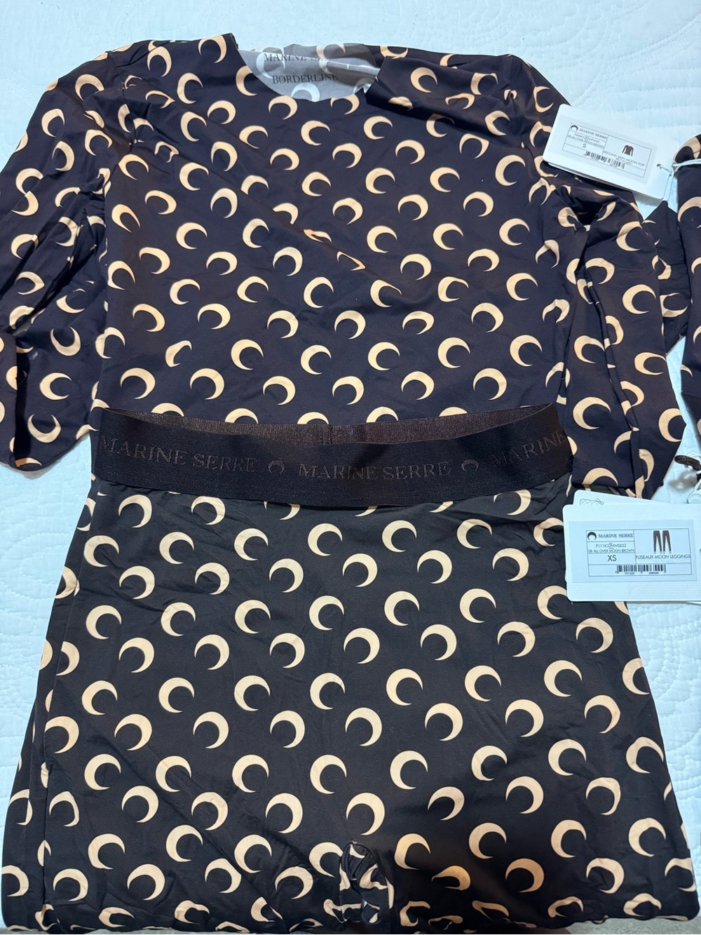 Marine Serre Black & Beige Crescent Moon Matching Set